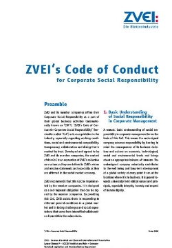 ZVEI’s Code of Conduct for Corporate Social Responsibility
