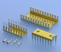 194 - Einzelne IC-Buchsenkontakte, auf Metallträger, RM 2,54mm