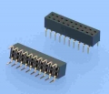 744 - Buchsenleisten RM 2,00mm, gerade, 2-reihig - BH 4,3mm, durchsteckbar