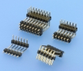 956 / 957 / 958 - Sandwich-Stiftleisten RM 2,54mm, gewinkelt, 1-/2-/3-reihig