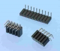 154 - Präzisions-Buchsenleisten RM 2,54mm, gewinkelt, 1-/2-reihig