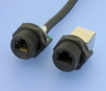 W654 - RJ-45 Buchsen mit Schraubverriegelung zur Gehäusemontage, Cat 5e